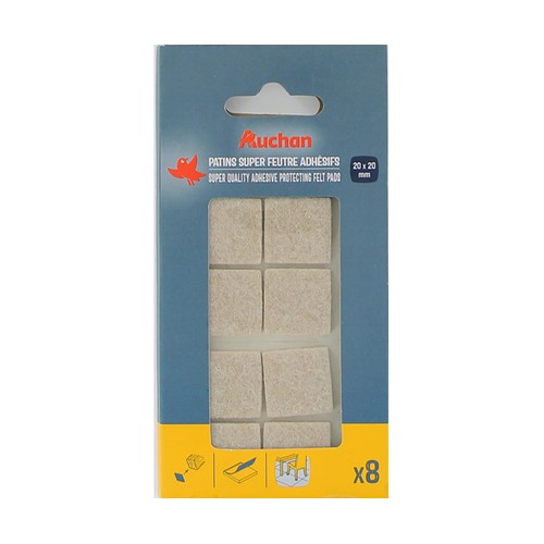Fieltro adhesivo beige 20x20mm AUCHAN.