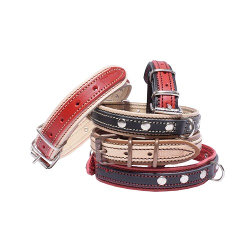 SANDIMAS Collar ajustable doble de piel de vacuno para perros SANDIMAS 1 ud.