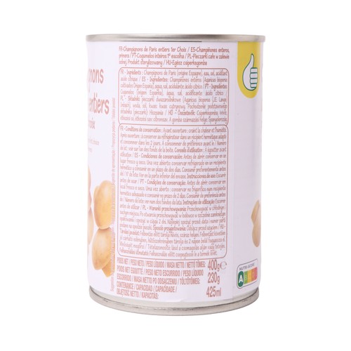 PRODUCTO ALCAMPO Champiñón entero 230 gr.