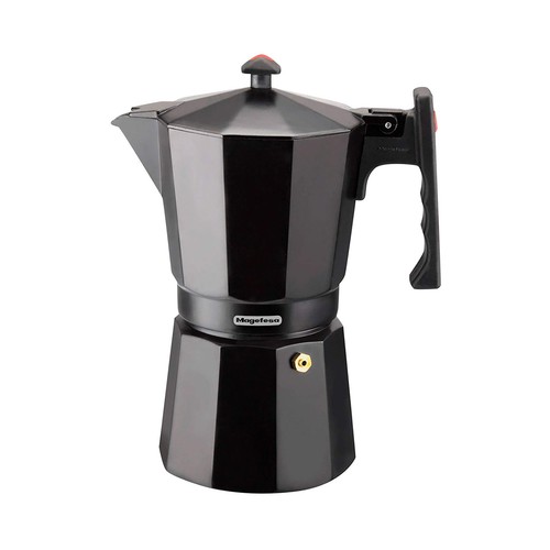 Cafetera tradicional italiana color negro con capacidad de 6 tazas, Colombia Noir MAGEFESA.