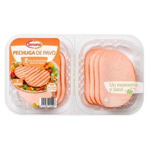 SERRANO Pechuga de pavo cortada en lonchas 310 g.