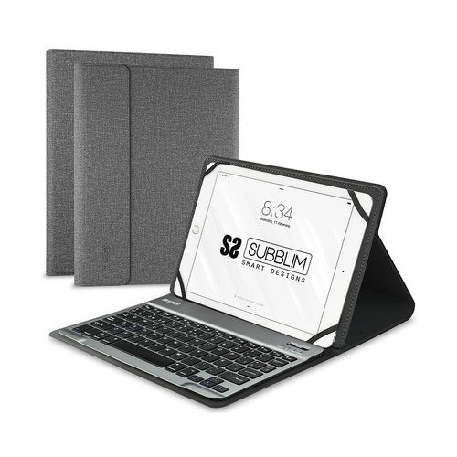 Funda para tablet 10,1" con teclado SUBBLIM Keytab Pro, conexión Bluetooth, función soporte, cierre magnético.