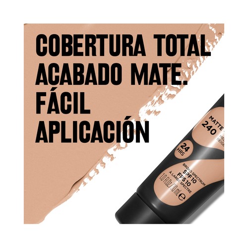 REVLON Colorstay full cover Tono 240 Medium beige  Base de maquillaje de textura ligera, cobertura 100% mate 30 ml.