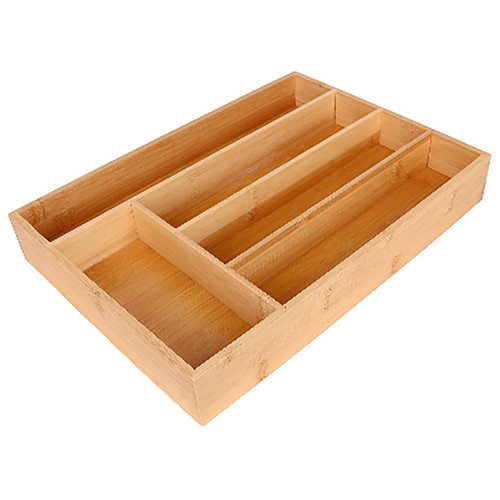Cubertero de madera bamboo, desplegable, ALCAMPO.