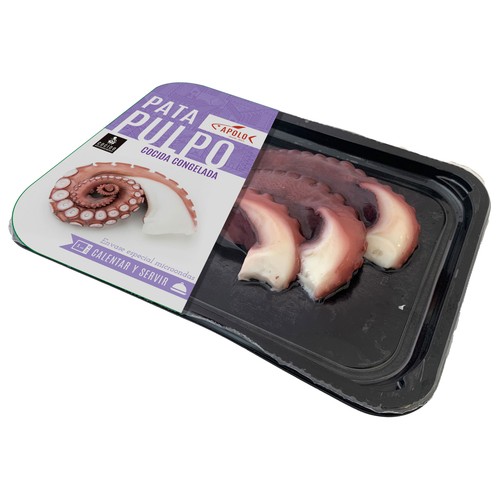 APOLO Pata de pulpo cocida y congelada, lista para calentar y servir 250 g.
