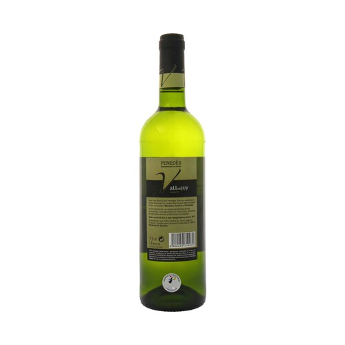 Vino blanco con denominación de origen Penedés VALL DE JUY botella de 75 cl.