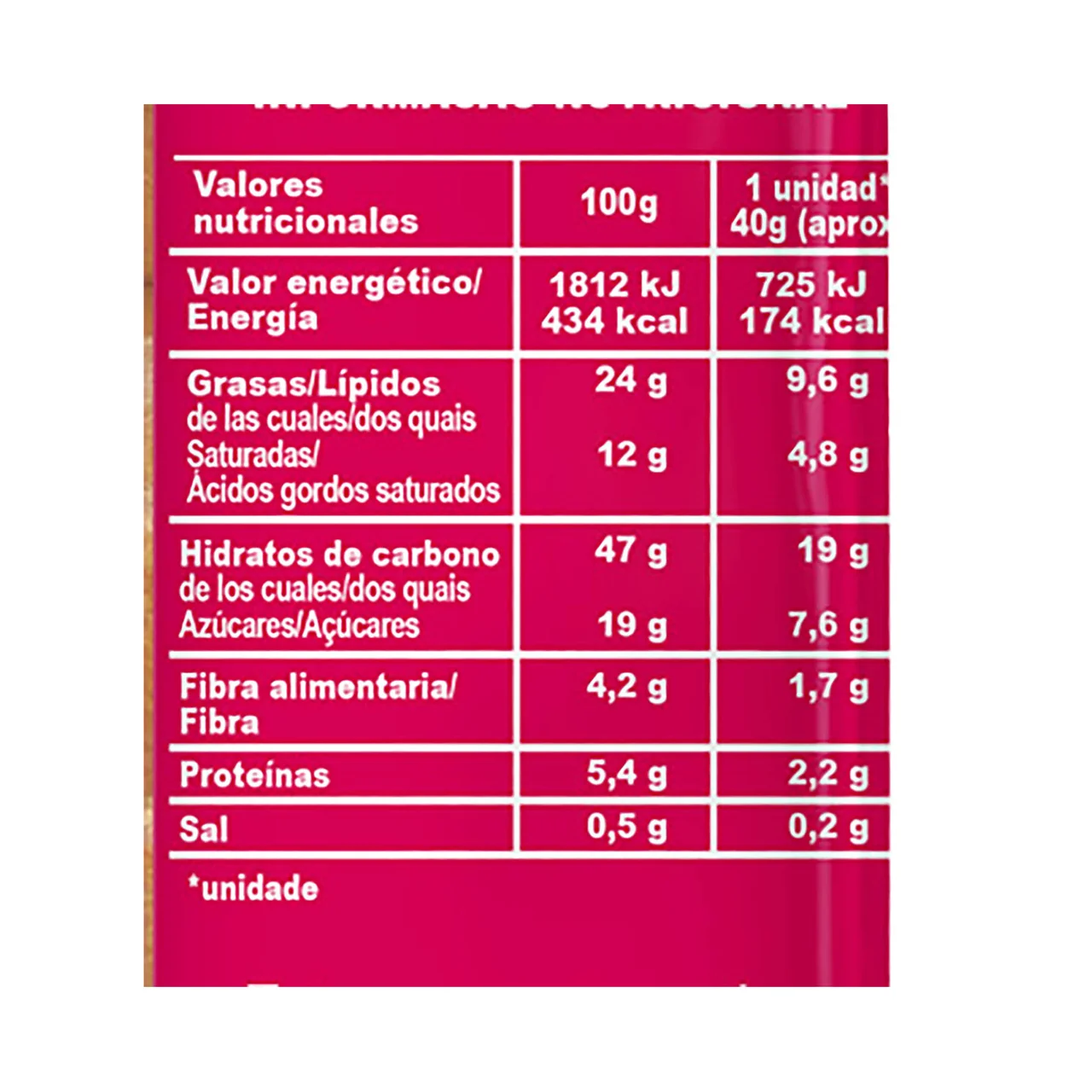 Napolitanas de cacao 6 uds x 240 g.