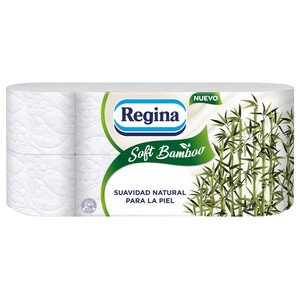 REGINA Soft bambú Papel higiénico de 3 capas, con suaves fibras de bambú 8 uds. 