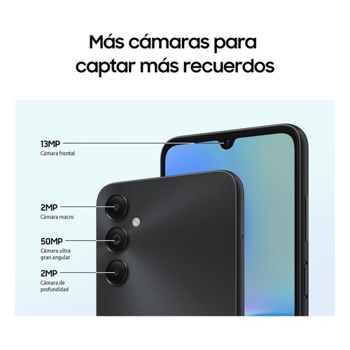 SAMSUNG Galaxy A05s negro, 64GB + 4GB Ram, pantalla 17cm (6,7"). SM-A057GLKUEUB