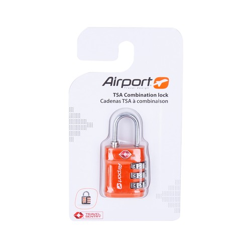 Candado tsa con combinación, color naranja, ALCAMPO.
