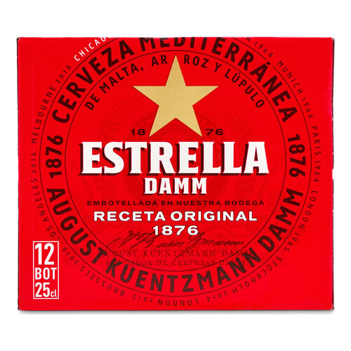 ESTRELLA DAMM Cervezas ESTRELLA DAMM pack 12 uds. x 25 cl.