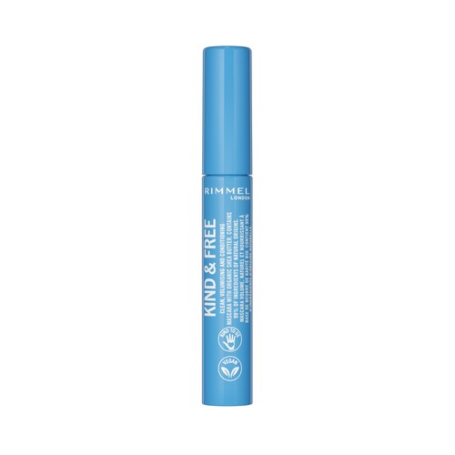 RIMMEL Kind & free tono marrón Máscara de pestañas waterproof efecto volumen y longitud.