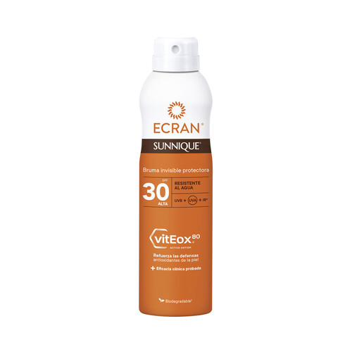 ECRAN Sunnique Protector solar en spray bruma invisble con FPS 30 (alta) 250 ml.
