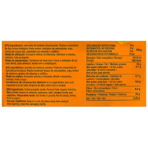 ORIGENS Semillas de calabaza ecológicas 150 g.