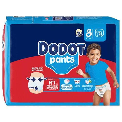 DODOT Pants (braguitas) de aprendizaje talla 8 (+ 17 kg) 21 uds.