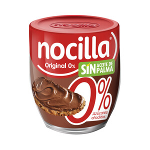 NOCILLA Crema de cacao con avellanas 0% sin azúcares añadidos, sin aceite de palma en envase de vidrio reutilizable 180 g.