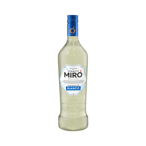 MIRÓ Vermut bianco elaborado con una selección de hierbas aromáticas del mediterraneo y alpinas MIRÓ botella de 1 l.