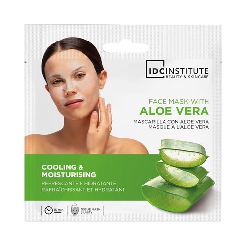IDC INSTITUTE Mascarilla facial refrescante e hidratante con aloe vera.