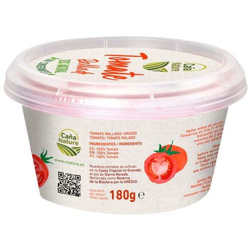 CAÑA NATURE Tomate rallado fresco 100% natural 180g.