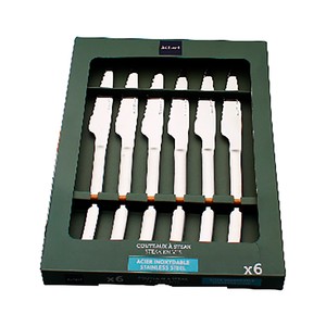 Imagen de Set de 6 cuchillos de carne, acero inoxidable, ALCAMPO.