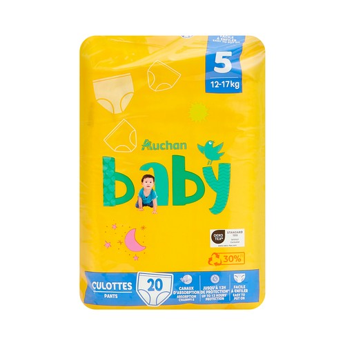 PRODUCTO ALCAMPO Baby Pants (braguitas) de aprendizaje talla 5 (12-17 kg) 20 uds.
