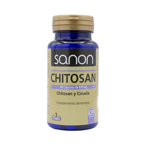 SANON Chitosan, ciruela y vitamina C (Complemento alimenticio) 80 cápsulas.
