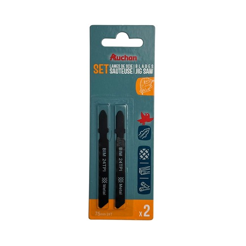2 hojas de sierra para madera 24 T, 75 mm, ALCAMPO.