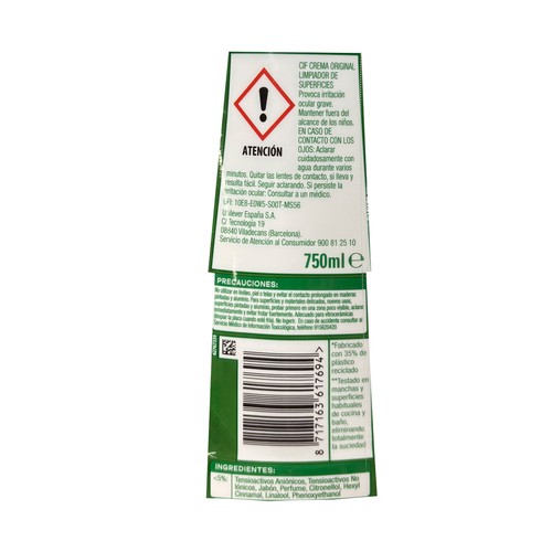 CIF Crema Limpiadora Blanco 750 ml.