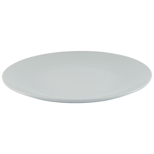 Plato llano redondo fabricado en porcelana color blanco, 26cm. de diámetro, ACTUEL.