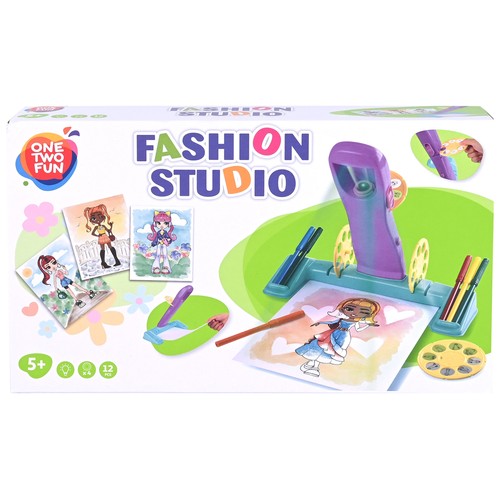 Mi Proyector Fhasion de diseño de moda con 12 piezas +5 Años ONE, TWO FUN