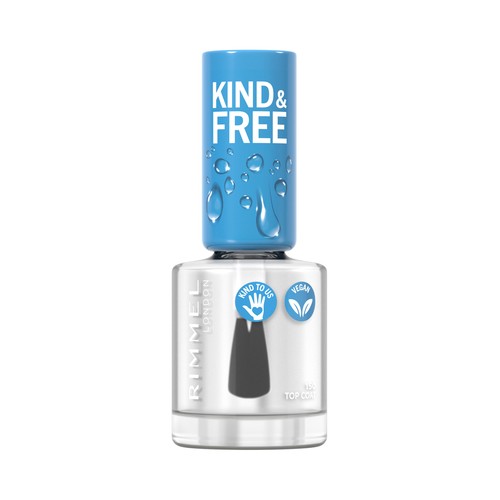 RIMMELKind & free tono 150 Top coat formulada a base de plantas,8 ml.