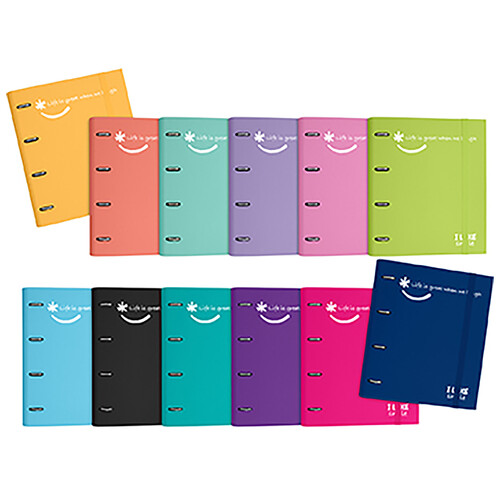 Carpebook A4, cubierta forrada con papel FSC y plastificada soft, GRAFOPLAS.