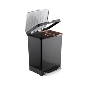 TATAY Cubo de basura con espacio para reciclar capacidad el cubo 17l + 8l de la cubeta que se extrae