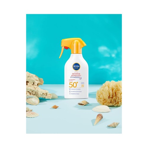NIVEA Sun sensitive protección Spray solar resistente al agua, sin perfume y con FPS 50+ (muy alto) 270 ml.