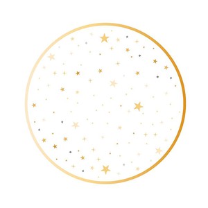 Imagen de 10 Platos llanos de cartón 23cm, Golden Party ACTUEL. 