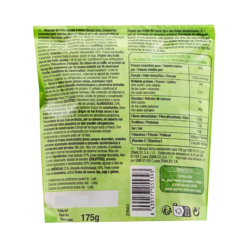 PRODUCTO ALCAMPO Mix Zen (frutas secas y almendra) PRODUCTO ALCAMPO 200 g.