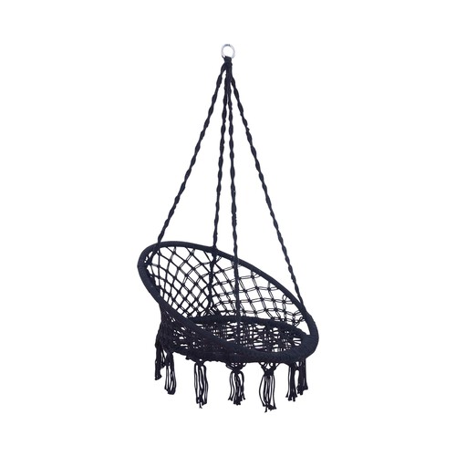 Alcampo Silla colgante de cuerda y acero color negro 80x120cm