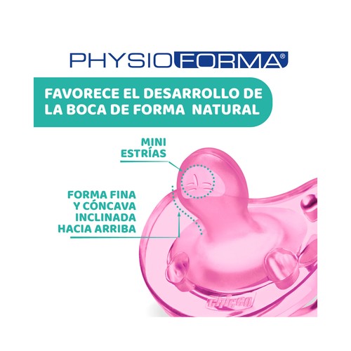 CHICCO Physio soft Chupetes de silicona con tetinas anatómicas, para bebés de 6 a 16 meses  2 uds.