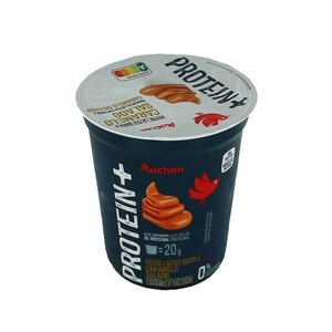 Imagen de AUCHAN Protein + Postre lácteo con alto contenido en proteina y sabor a caramelo salado 200 g. Producto Alcampo