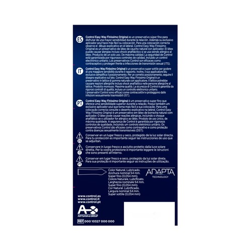 CONTROL Preservativos super finos y más fáciles de poner CONTROL Easy way finissimo 10 uds.