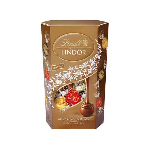 LINDT Lindor Surtido de bombones de distintos sabores con chocolate 600 g.