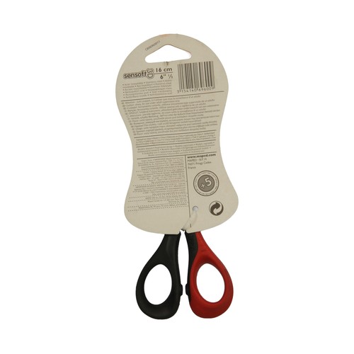 Tijera escolar o de oficina con hojas de 16 cm, ergonomia 3D y mangos flexibles MAPED Sensoft 3D.