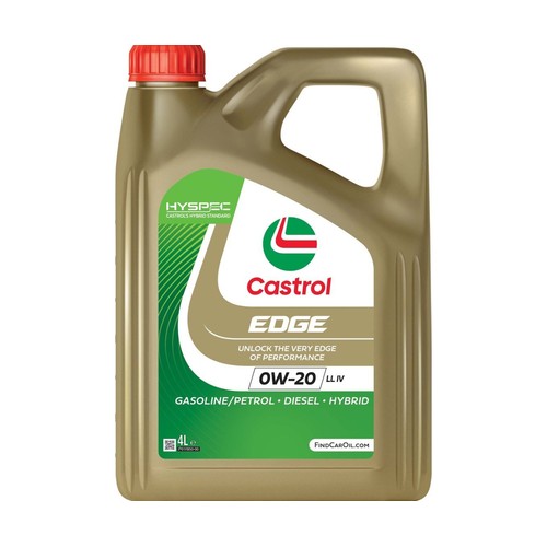 Aceite sintético para motores de gasolina o diésel 0W20 LL IV, 4 litros CASTROL.