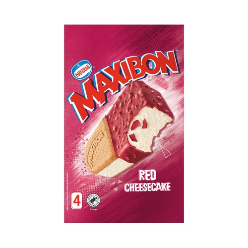 MAXIBON de Nestlé Sandwich de helado de tarta de queso (cheesecake) 4 x 140 ml.