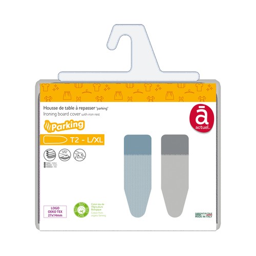 Funda para tabla de planchar Parking con espuma y zona para dejar plancha, talla 2 (L-XL), varios colores, ACTUEL.