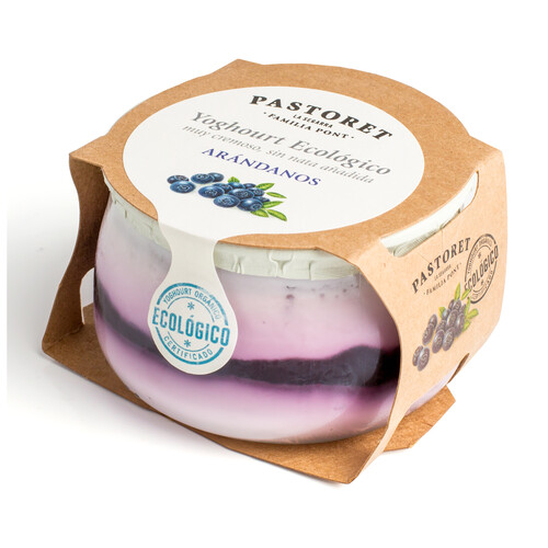 PASTORET Yogurt de arándanos, ecológico PASTORET, 135 g.