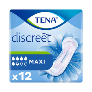 Imagen de TENA Compresas incontinencia maxi, para pérdidas severas de orina TENA Discreet 12 uds.