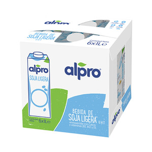 Imagen de ALPRO Bebida de soja ligera enriquecida con calcio y vitaminas B2, B12 y D 6 x 1 l.