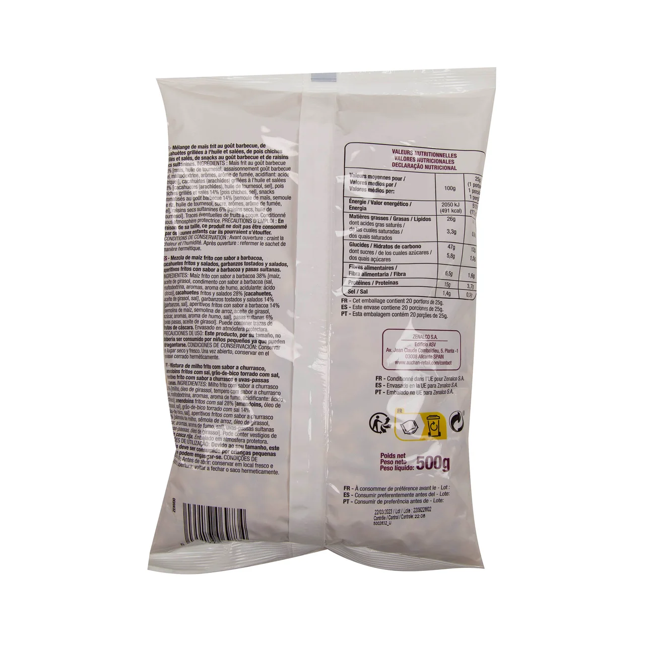 PRODUCTO ECONÓMICO ALCAMPO Surtido de frutos secos "Mix Party" 500 g.