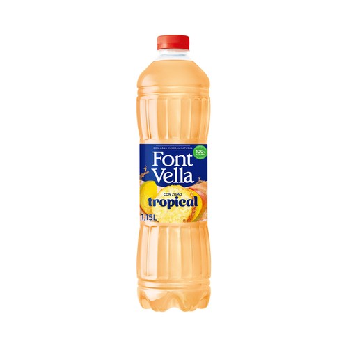 FONT VELLA Agua mineral con zumo tropical botella 1,15 l.